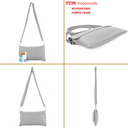 modamoda de T226 Damen Leder Clutch Umhängetasche Abendtasche Small handmade in Italy