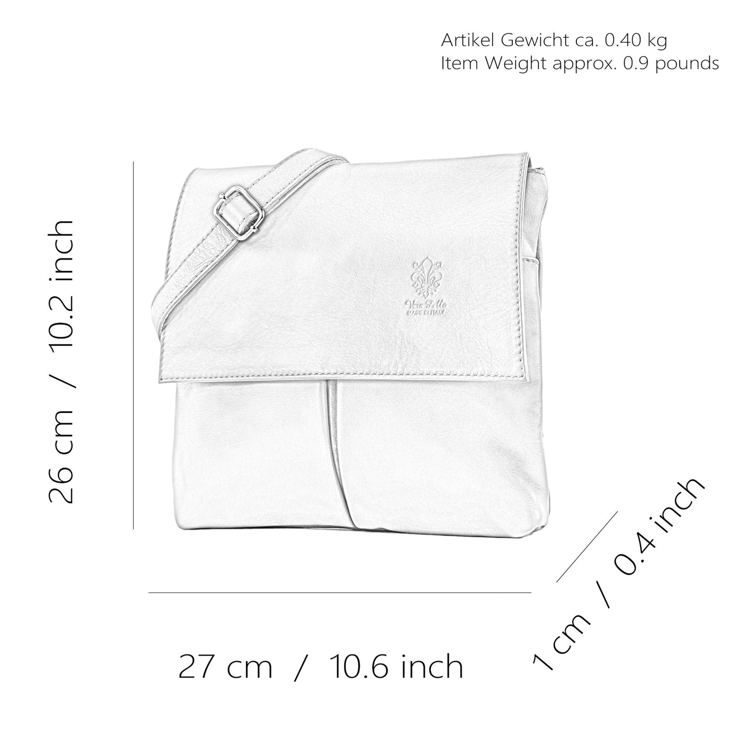 modamoda de T63 Damen Nappaleder Umhängetasche Schultertasche handmade in Italy