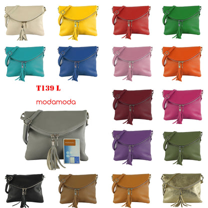 modamoda de T139 LEDER Damen Leder Umhängetasche Abendtasche Klein handmade in Italy