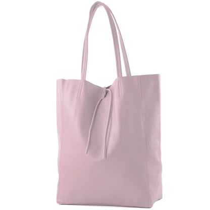 modamoda de T163 Damen Leder Shopper Schultertasche Large mit Innentasche handmade in Italy