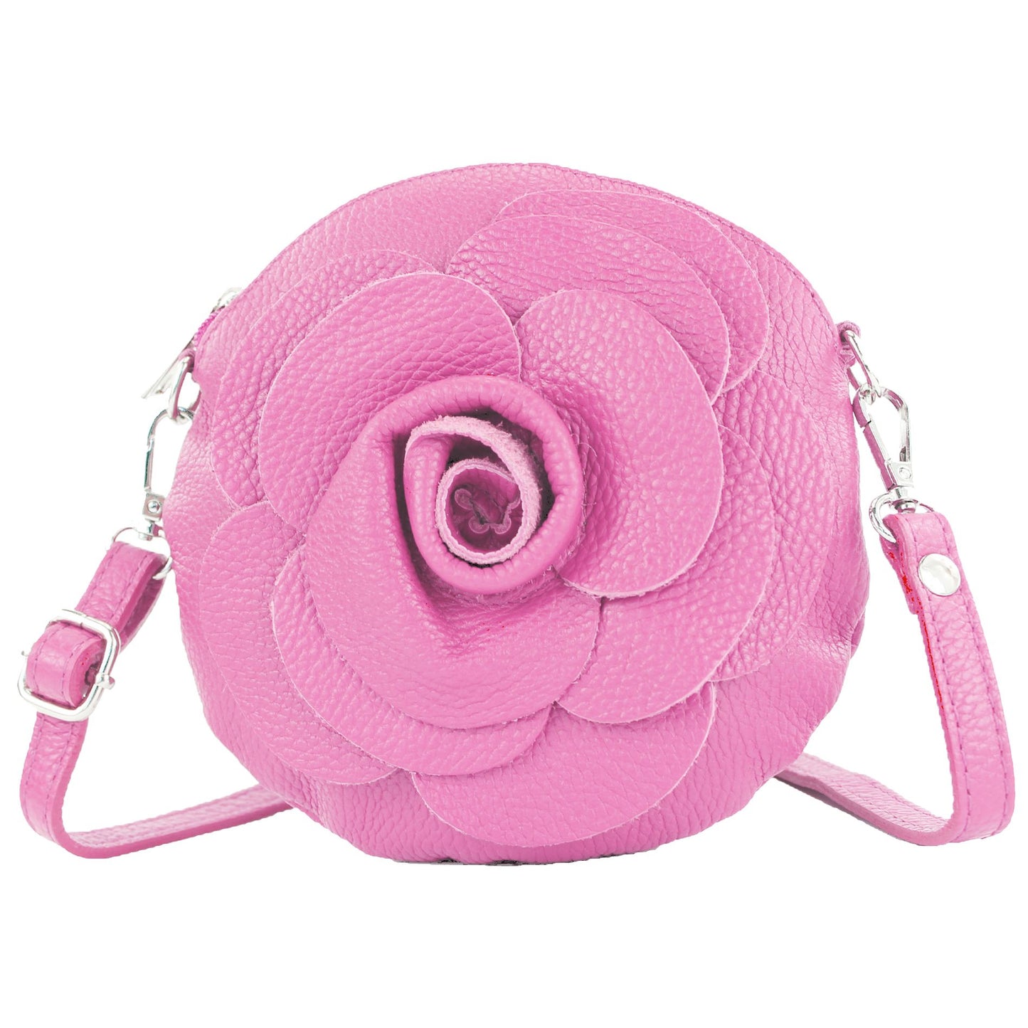 modamoda de T225 Damen Leder Umhängetasche Abendtasche Clutch Blüte Klein handmade in Italy