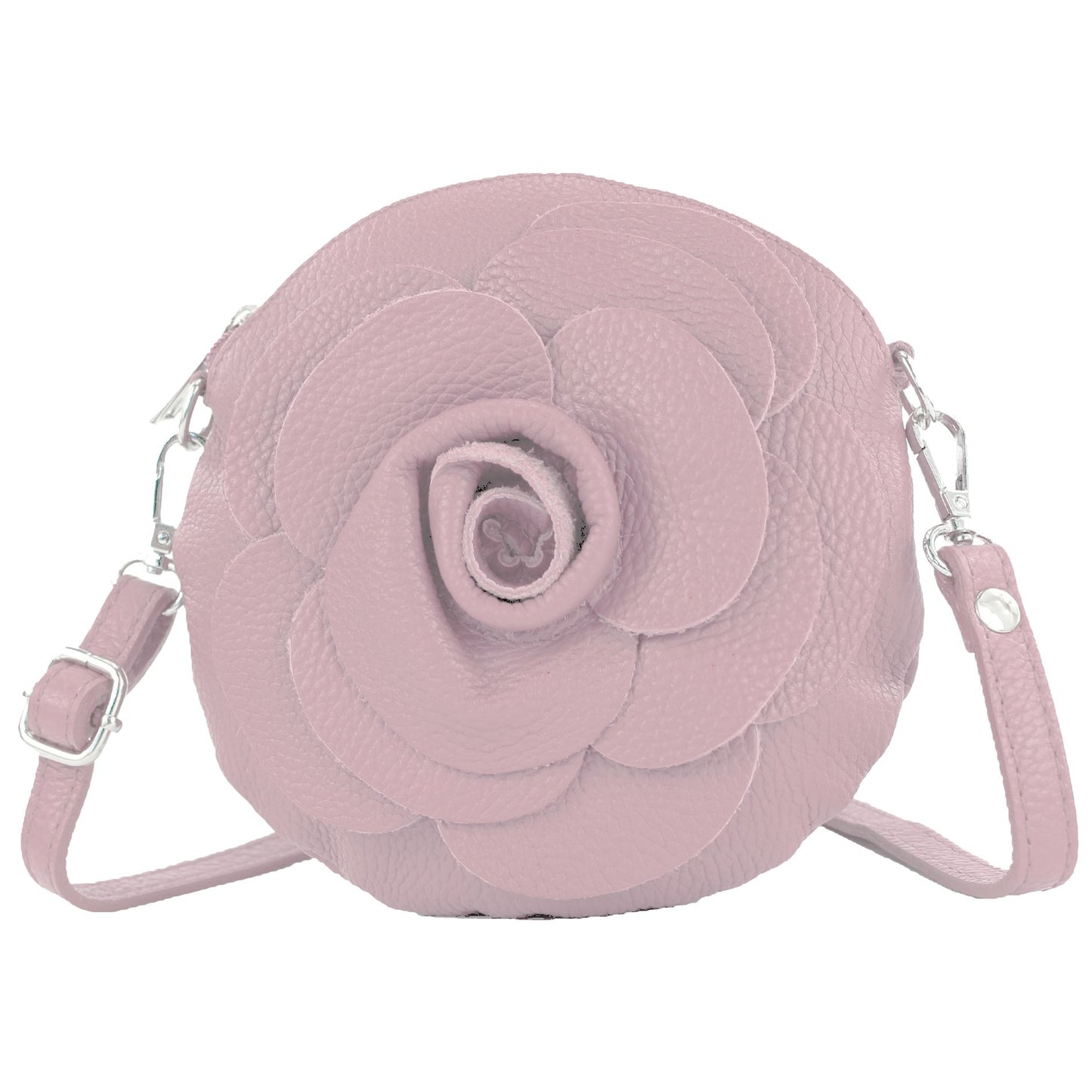 modamoda de T225 Damen Leder Umhängetasche Abendtasche Clutch Blüte Klein handmade in Italy