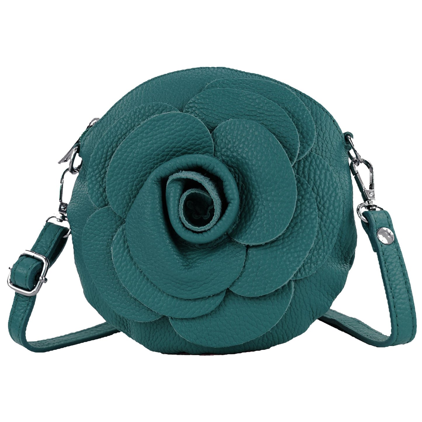 modamoda de T225 Damen Leder Umhängetasche Abendtasche Clutch Blüte Klein handmade in Italy