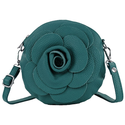 modamoda de T225 Damen Leder Umhängetasche Abendtasche Clutch Blüte Klein handmade in Italy