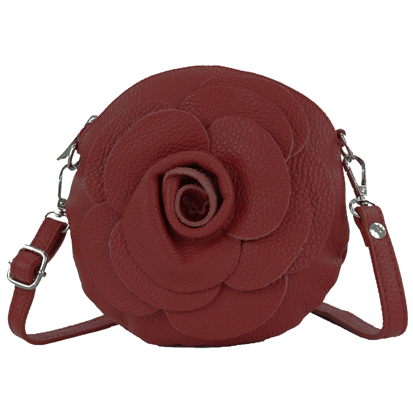 modamoda de T225 Damen Leder Umhängetasche Abendtasche Clutch Blüte Klein handmade in Italy