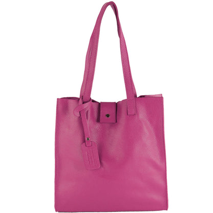 modamoda de - T247 -  Ital. Leder Shopper mit herausnehmbarer Innentasche