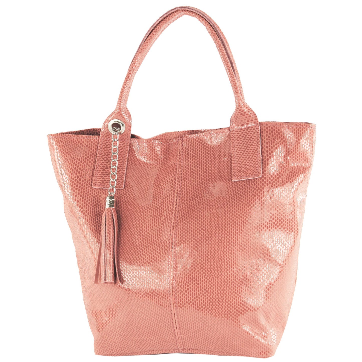 modamoda de - T248 -  Ital. Shopper Large mit Innentasche aus Leder