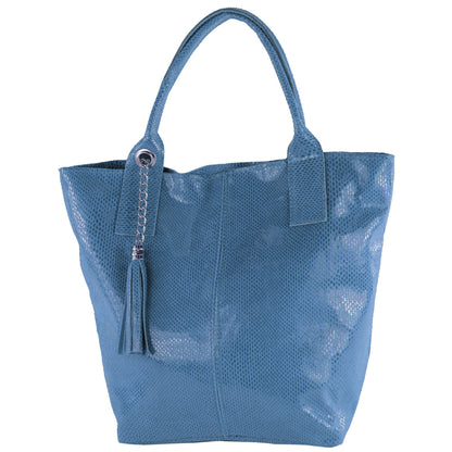 modamoda de - T248 -  Ital. Shopper Large mit Innentasche aus Leder