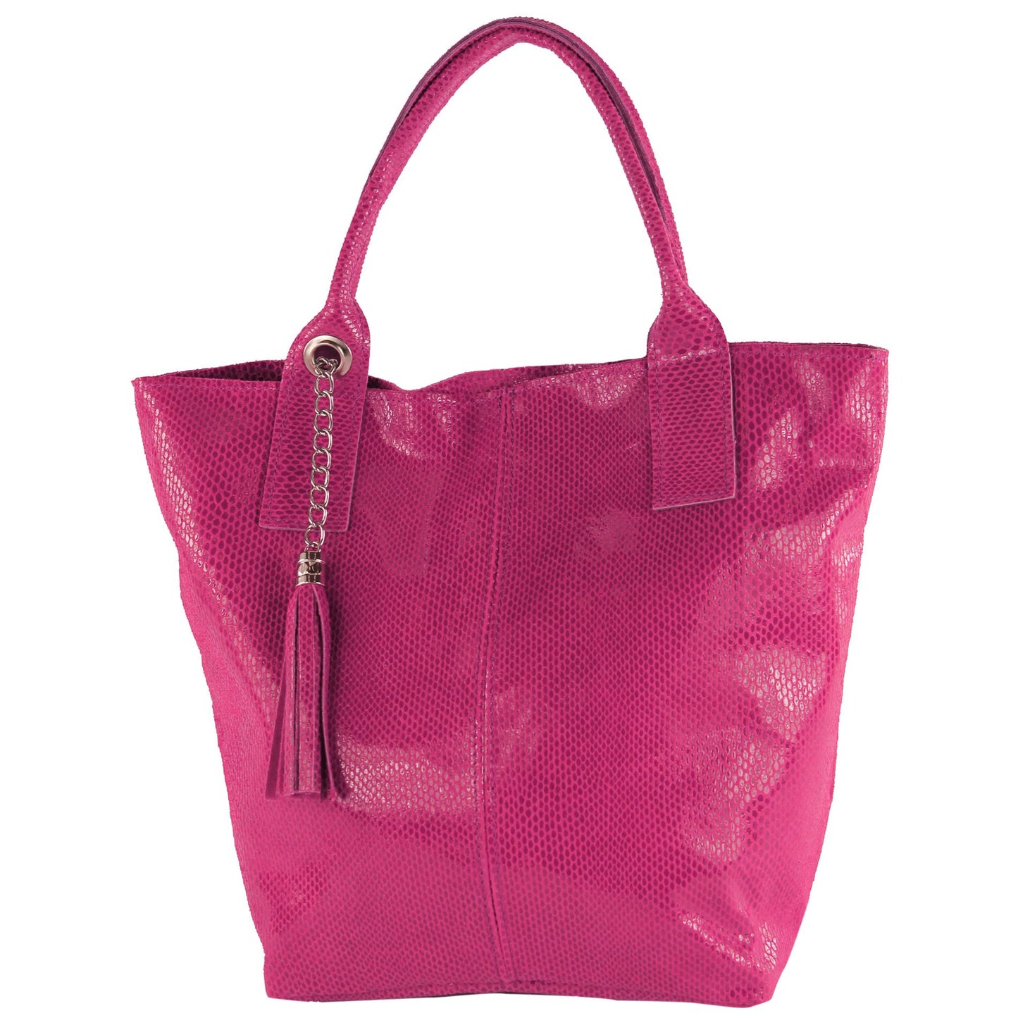 modamoda de - T248 -  Ital. Shopper Large mit Innentasche aus Leder