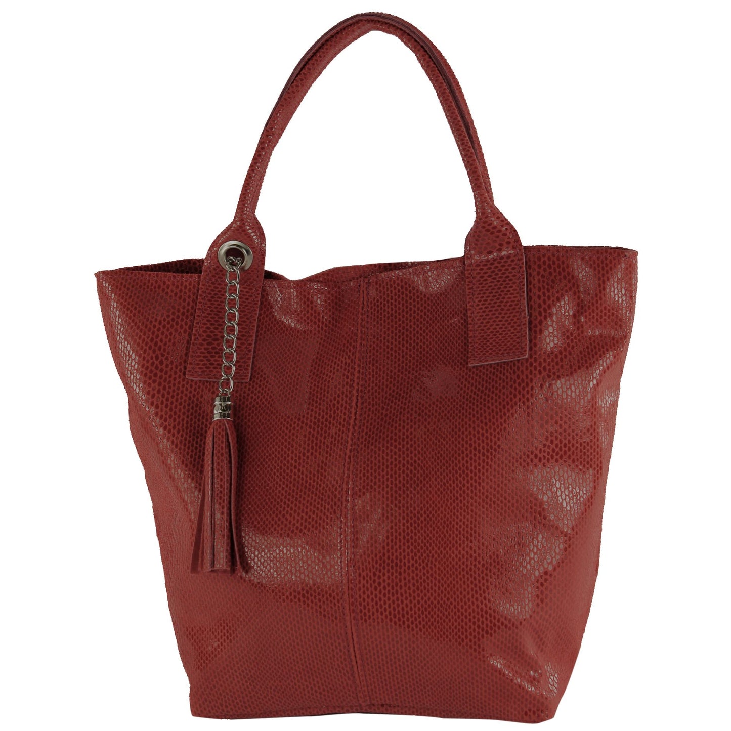 modamoda de - T248 -  Ital. Shopper Large mit Innentasche aus Leder