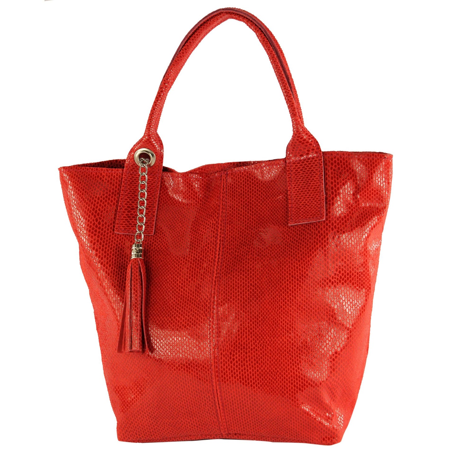 modamoda de - T248 -  Ital. Shopper Large mit Innentasche aus Leder