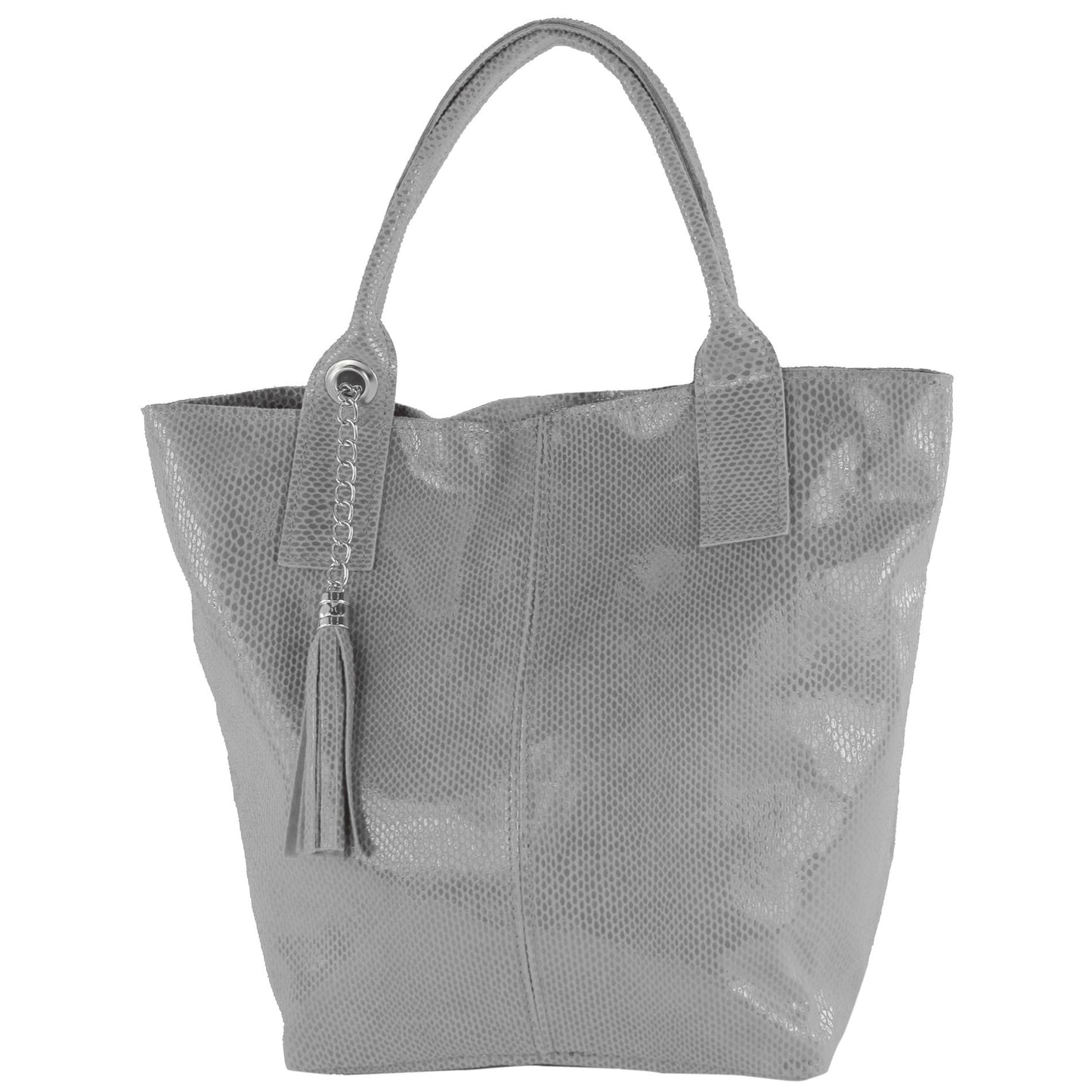 modamoda de - T248 -  Ital. Shopper Large mit Innentasche aus Leder