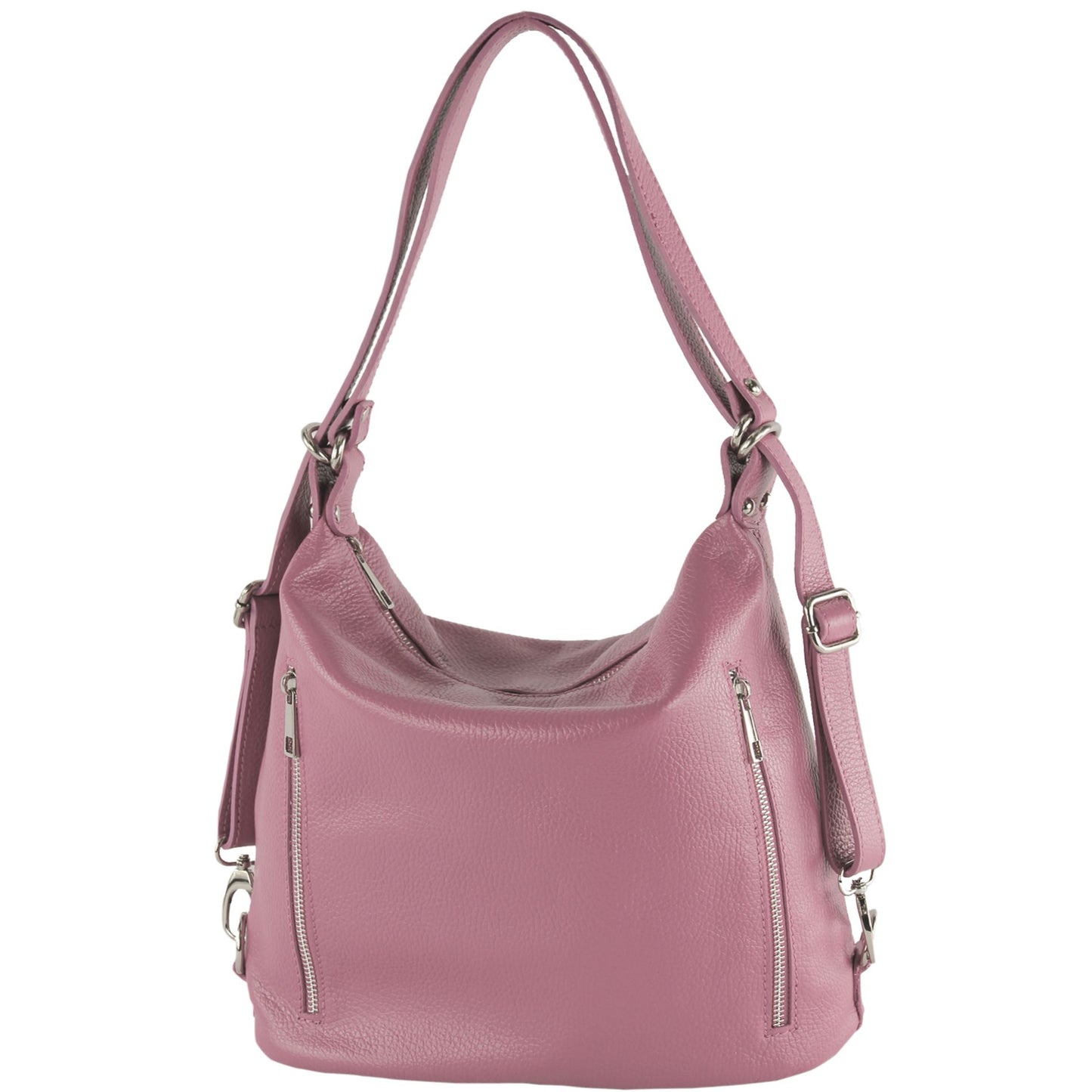 modamoda de T249 Damen Rucksack Schultertasche 2 in 1 aus Leder handmade in Italy
