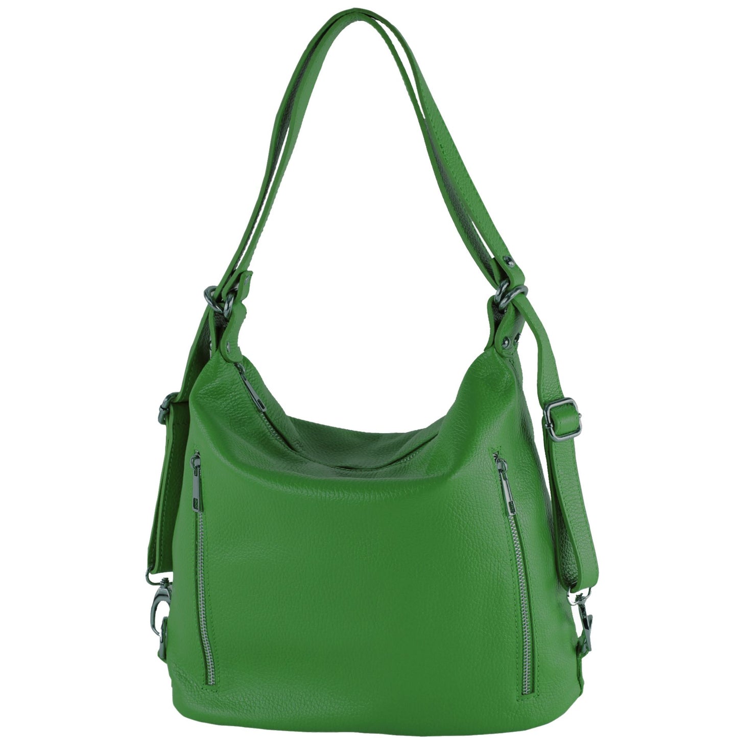 modamoda de T249 Damen Rucksack Schultertasche 2 in 1 aus Leder handmade in Italy