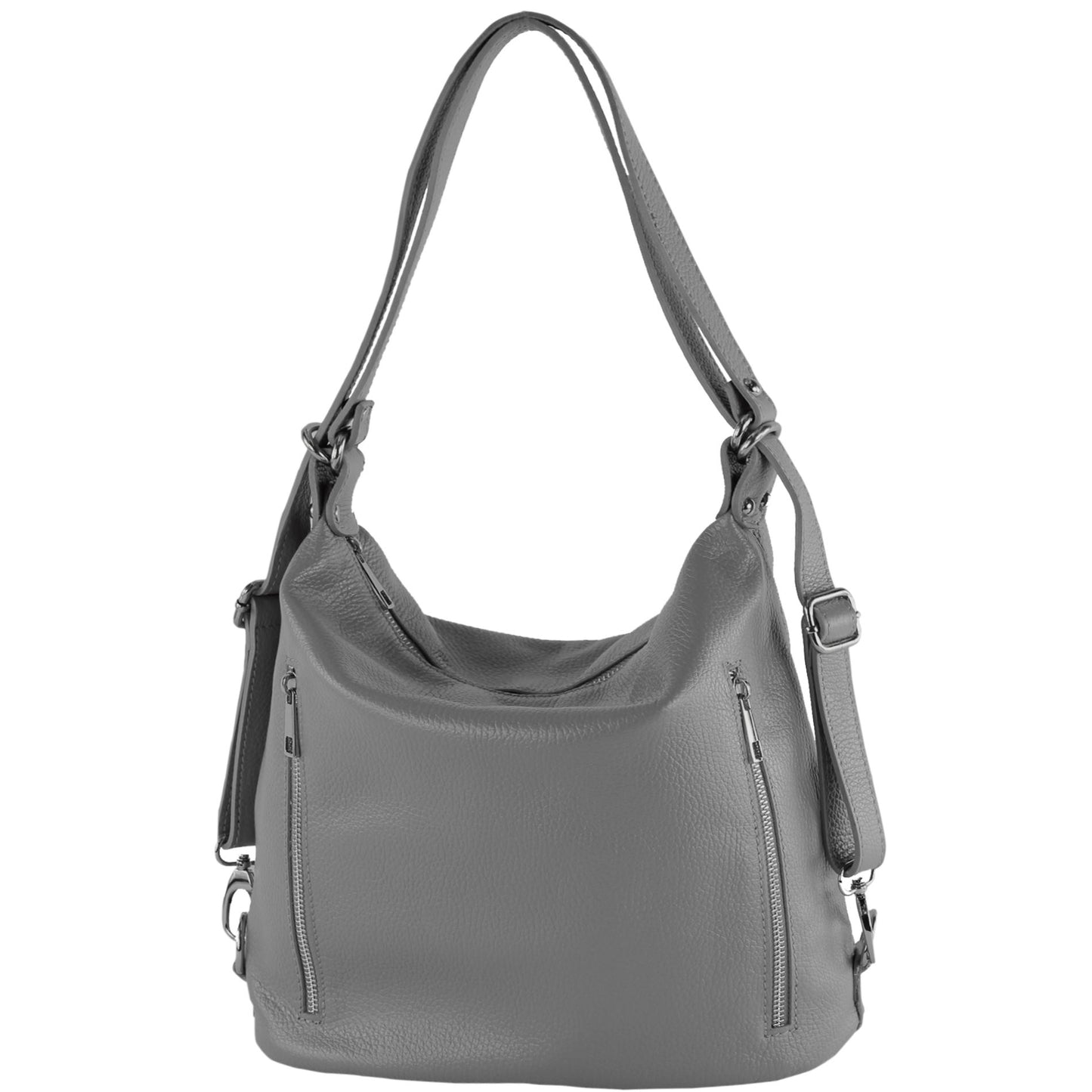 modamoda de T249 Damen Rucksack Schultertasche 2 in 1 aus Leder handmade in Italy
