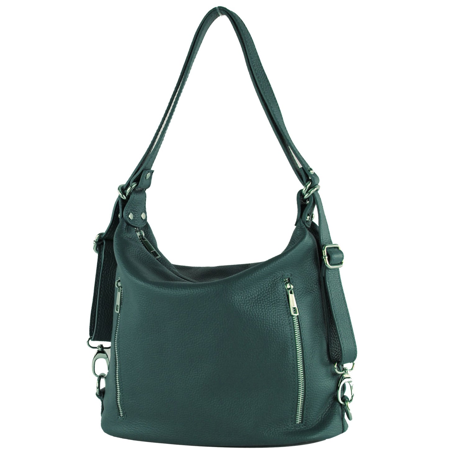 modamoda de T249 Damen Rucksack Schultertasche 2 in 1 aus Leder handmade in Italy