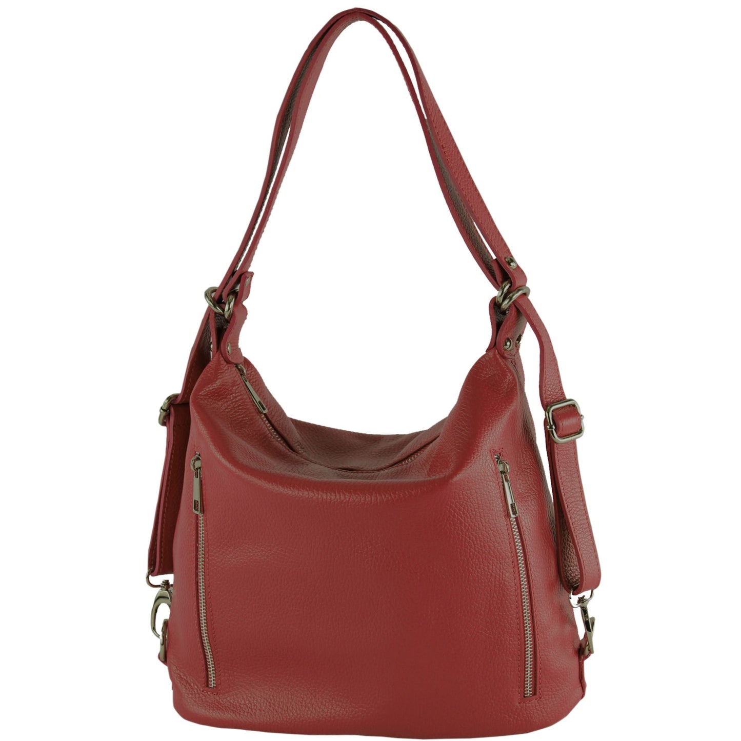 modamoda de T249 Damen Rucksack Schultertasche 2 in 1 aus Leder handmade in Italy