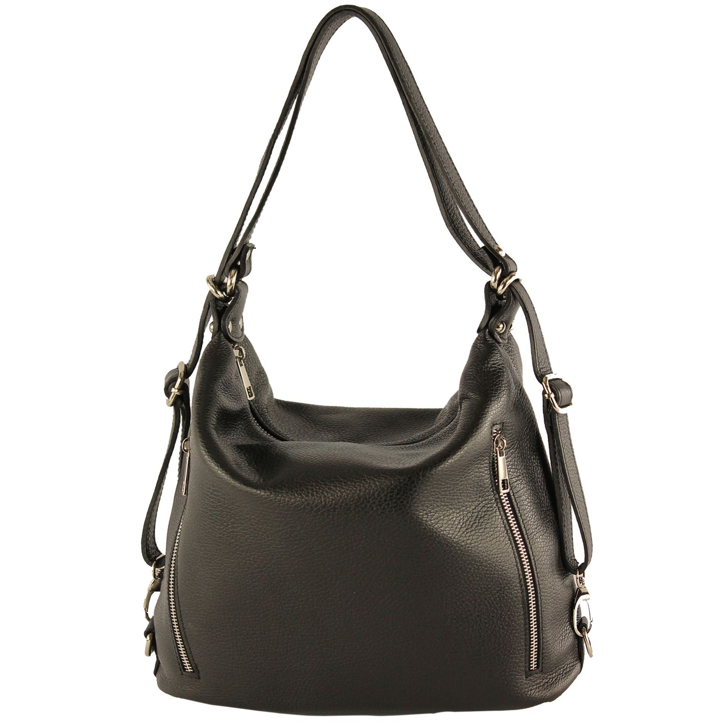 modamoda de T249 Damen Rucksack Schultertasche 2 in 1 aus Leder handmade in Italy
