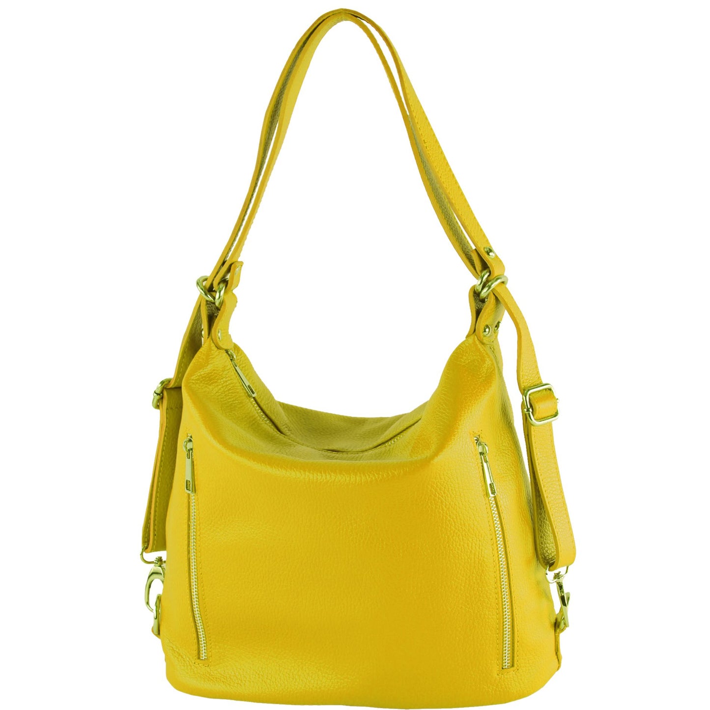 modamoda de T249 Damen Rucksack Schultertasche 2 in 1 aus Leder handmade in Italy