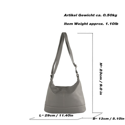 modamoda de T251 Damen Leder Schultertasche Umhängetasche handmade in Italy