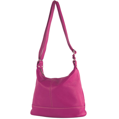 modamoda de T251 Damen Leder Schultertasche Umhängetasche handmade in Italy