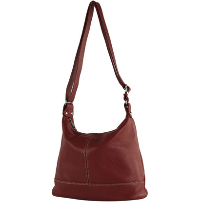 modamoda de T251 Damen Leder Schultertasche Umhängetasche handmade in Italy