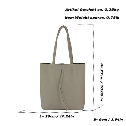 modamoda de - T253 -  Ital. Henkeltasche mit Innentasche aus Leder