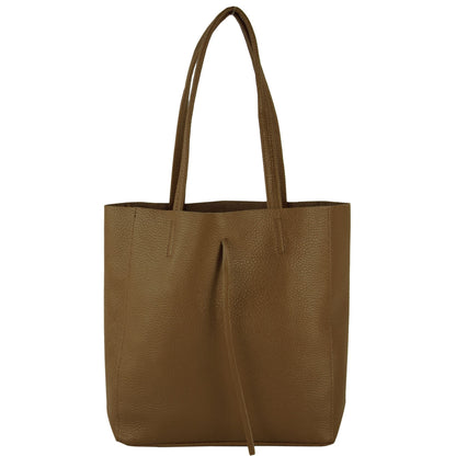 modamoda de - T253 -  Ital. Henkeltasche mit Innentasche aus Leder