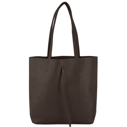 modamoda de - T253 -  Ital. Henkeltasche mit Innentasche aus Leder