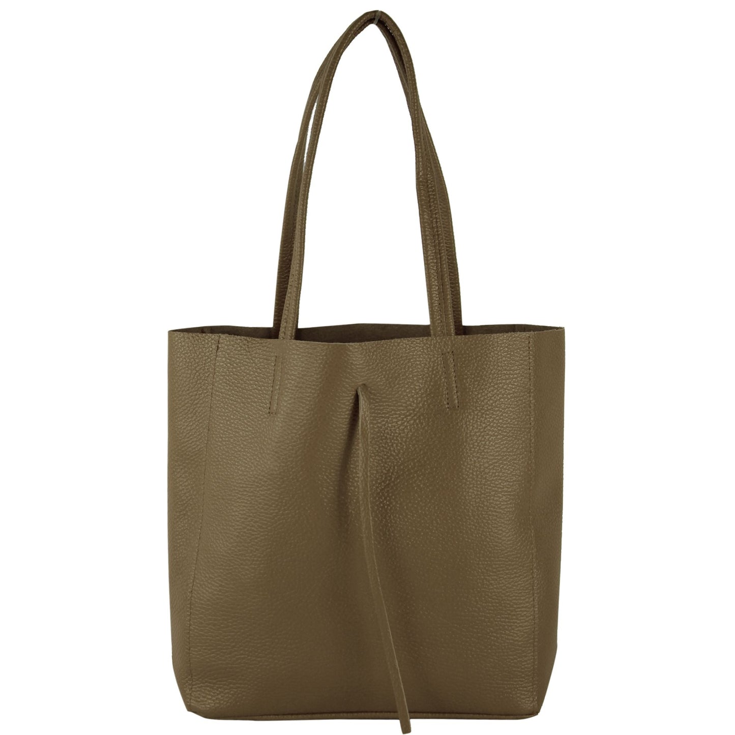 modamoda de - T253 -  Ital. Henkeltasche mit Innentasche aus Leder