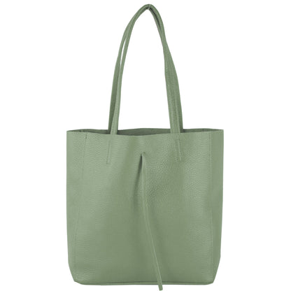 modamoda de - T253 -  Ital. Henkeltasche mit Innentasche aus Leder