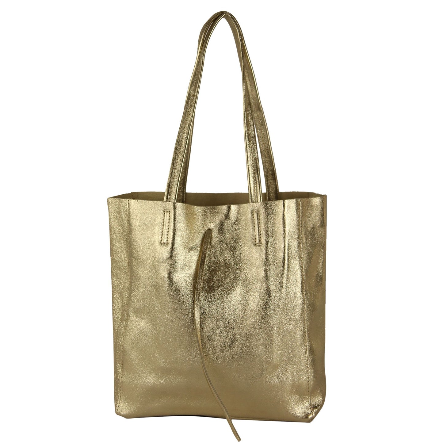 modamoda de - T253 -  Ital. Henkeltasche mit Innentasche aus Leder