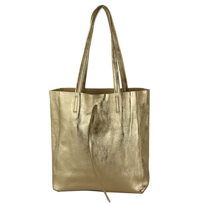 modamoda de - T253 -  Ital. Henkeltasche mit Innentasche aus Leder