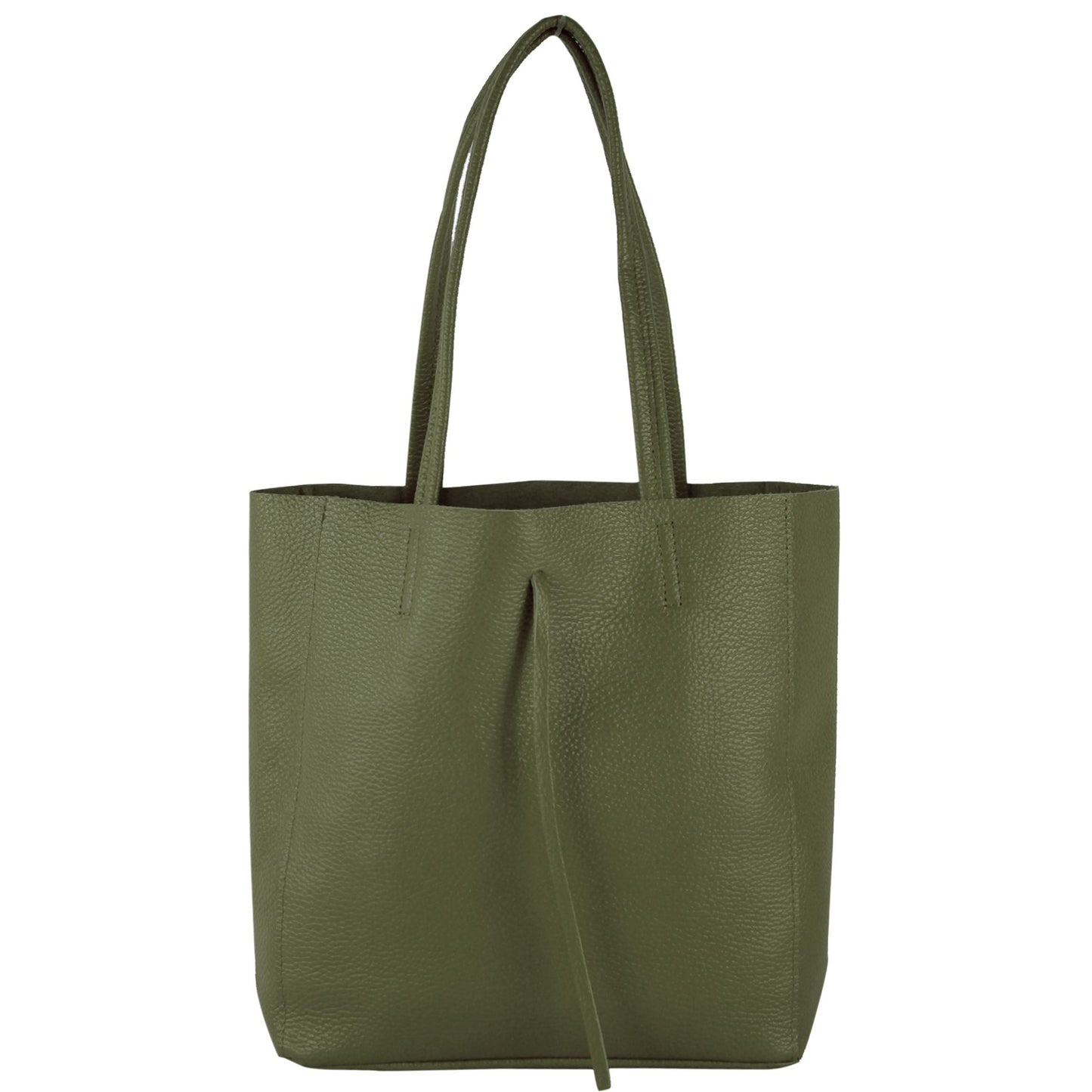 modamoda de - T253 -  Ital. Henkeltasche mit Innentasche aus Leder