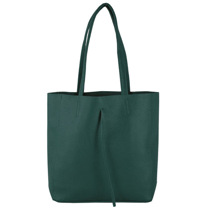 modamoda de - T253 -  Ital. Henkeltasche mit Innentasche aus Leder