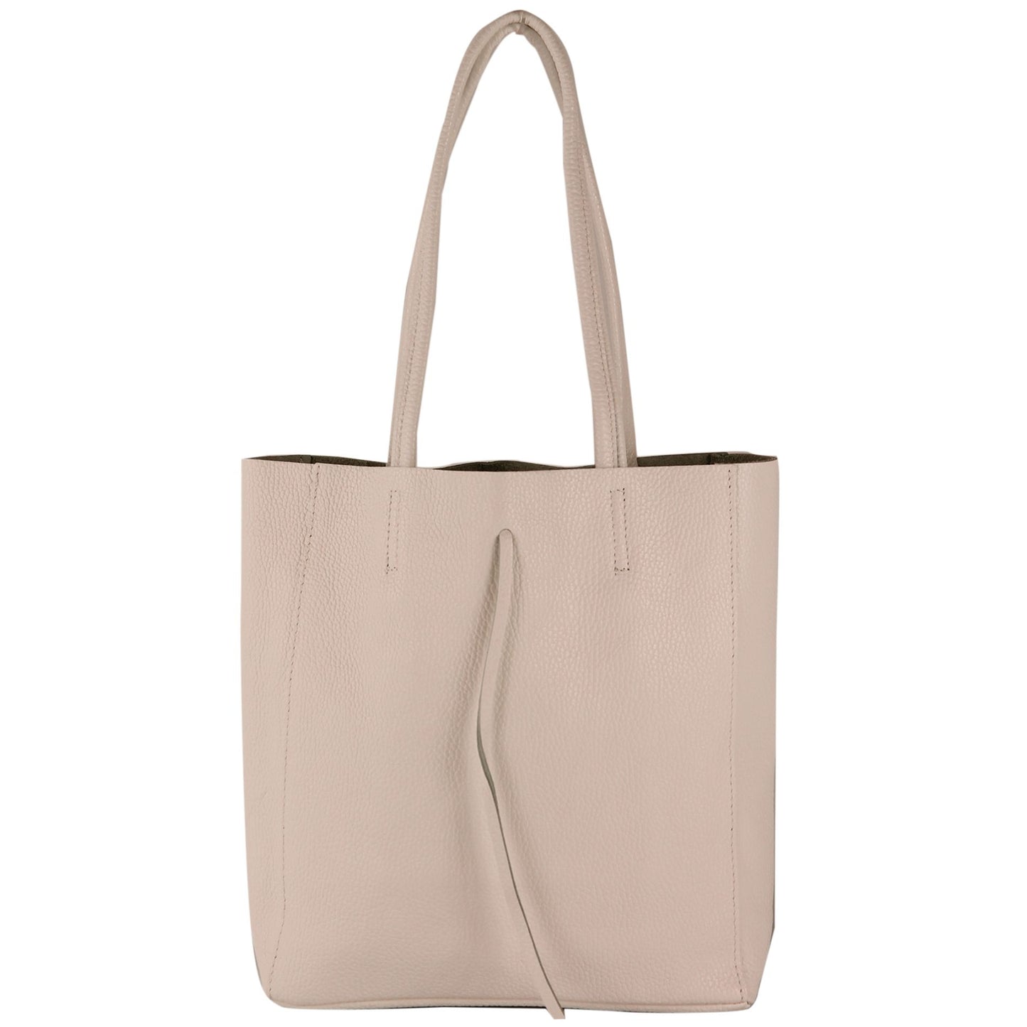 modamoda de - T253 -  Ital. Henkeltasche mit Innentasche aus Leder