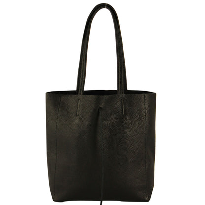 modamoda de - T253 -  Ital. Henkeltasche mit Innentasche aus Leder