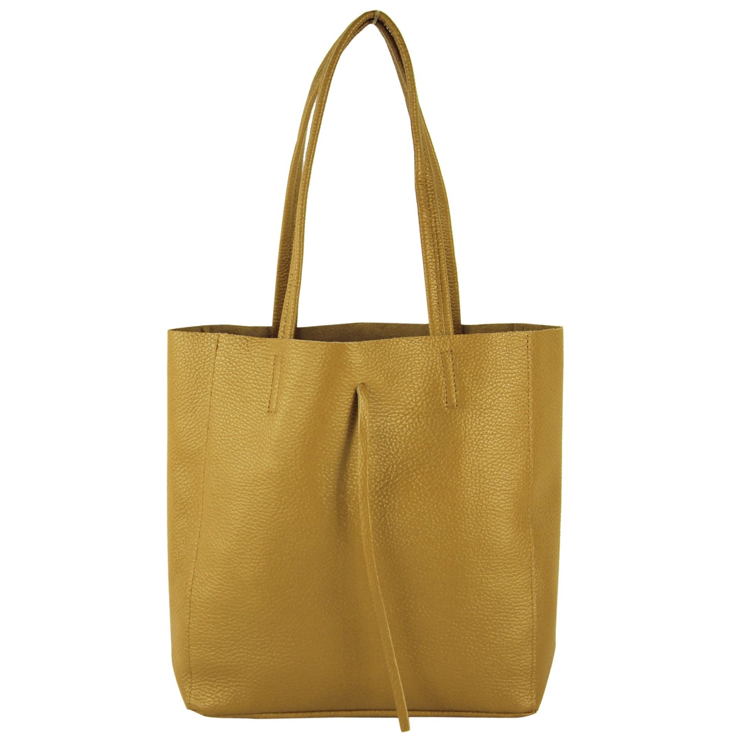modamoda de - T253 -  Ital. Henkeltasche mit Innentasche aus Leder