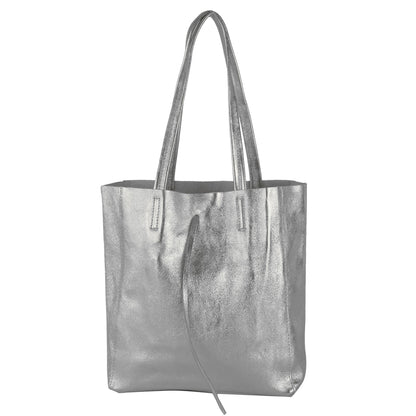 modamoda de - T253 -  Ital. Henkeltasche mit Innentasche aus Leder