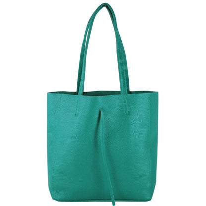 modamoda de - T253 -  Ital. Henkeltasche mit Innentasche aus Leder