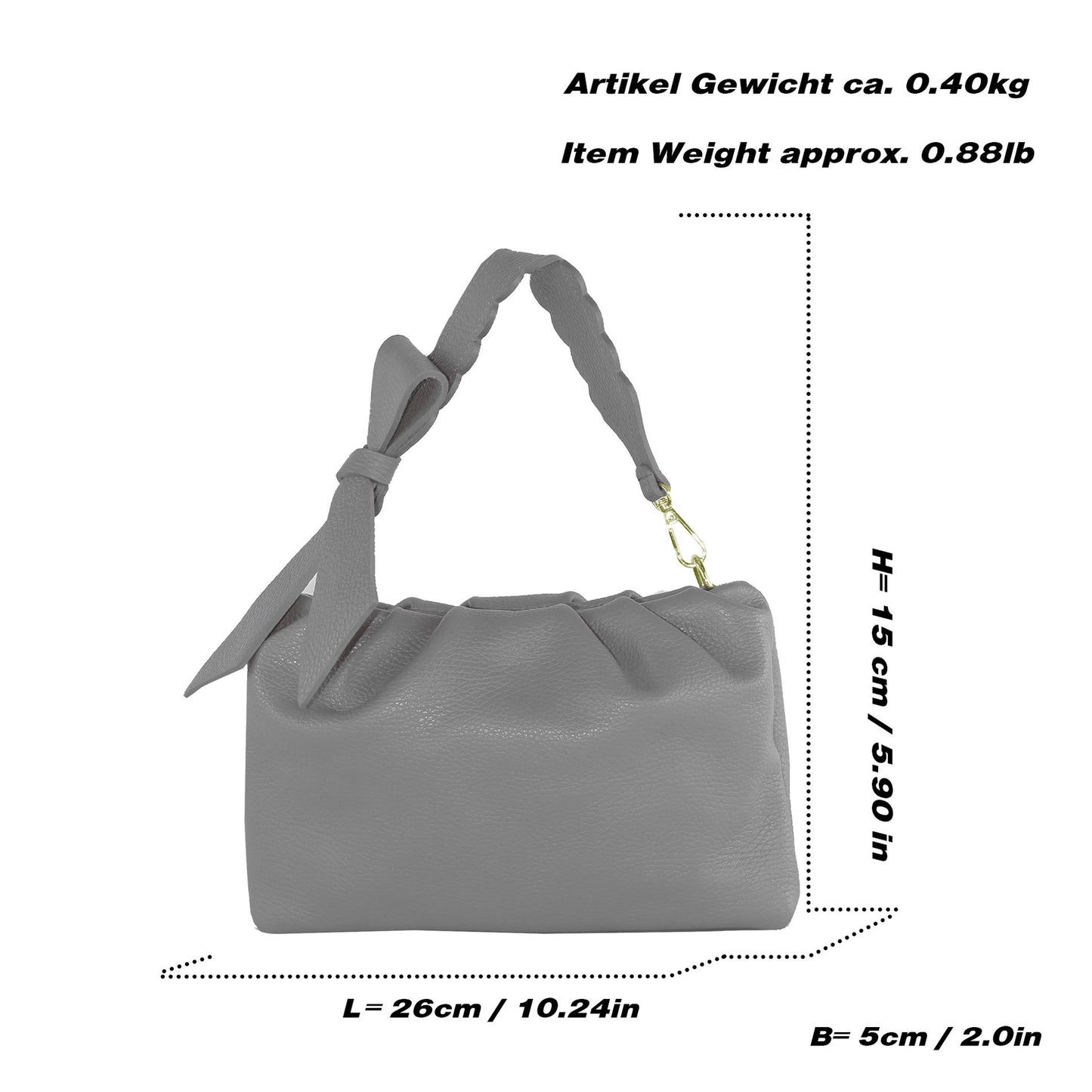 modamoda de - T254 - ital. Damen Henkeltasche Klein aus Leder