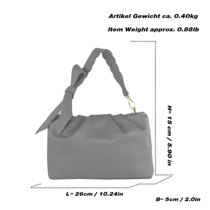 modamoda de - T254 - ital. Damen Henkeltasche Klein aus Leder