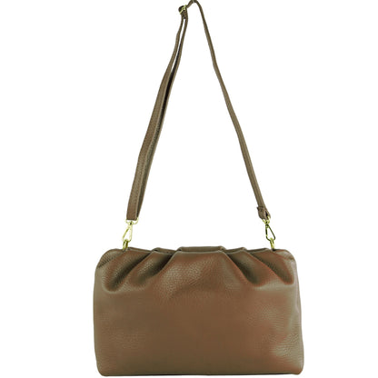 modamoda de - T254 - ital. Damen Henkeltasche Klein aus Leder