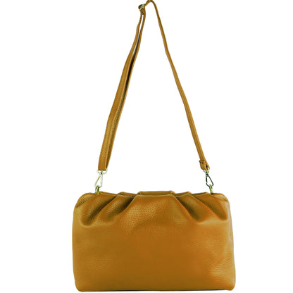 modamoda de - T254 - ital. Damen Henkeltasche Klein aus Leder