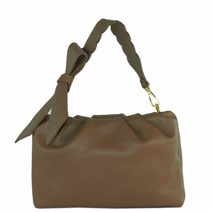 modamoda de - T254 - ital. Damen Henkeltasche Klein aus Leder
