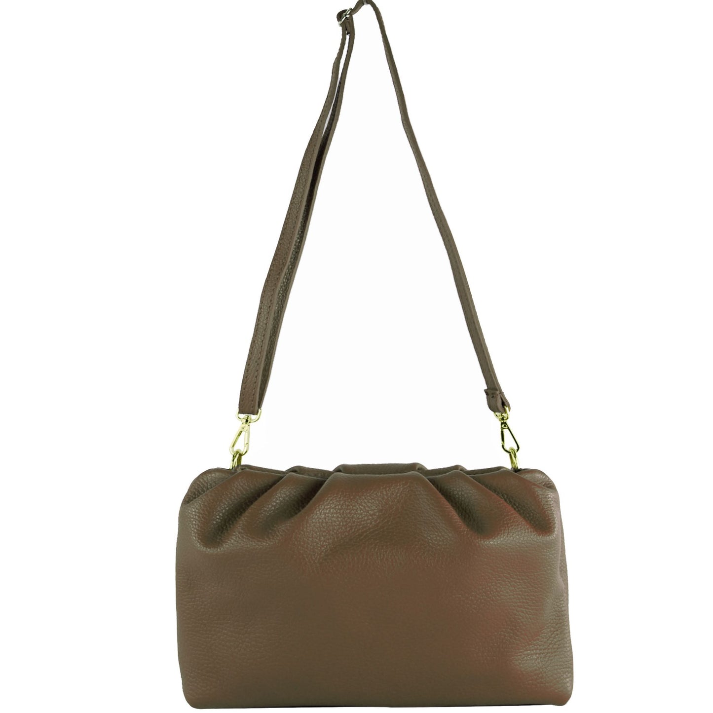 modamoda de - T254 - ital. Damen Henkeltasche Klein aus Leder