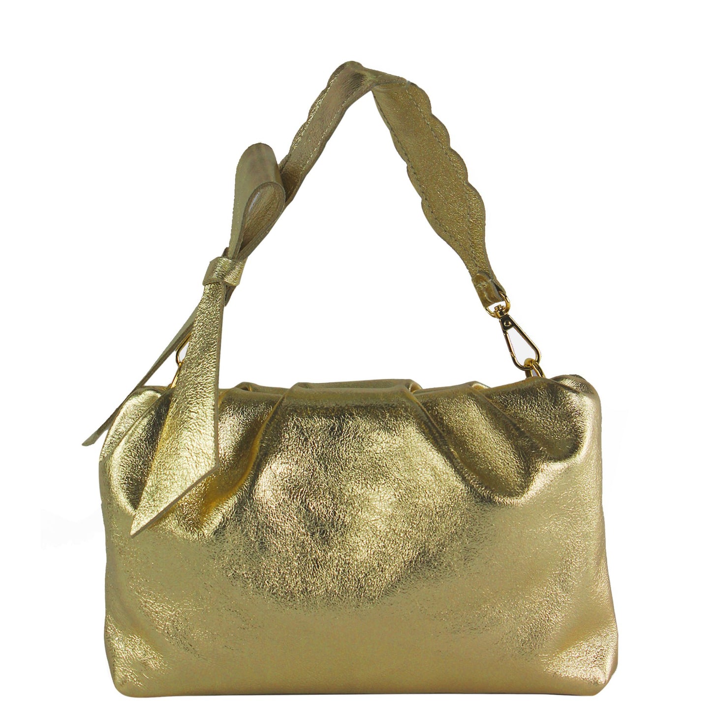 modamoda de - T254 - ital. Damen Henkeltasche Klein aus Leder