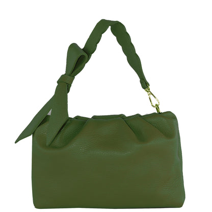 modamoda de - T254 - ital. Damen Henkeltasche Klein aus Leder