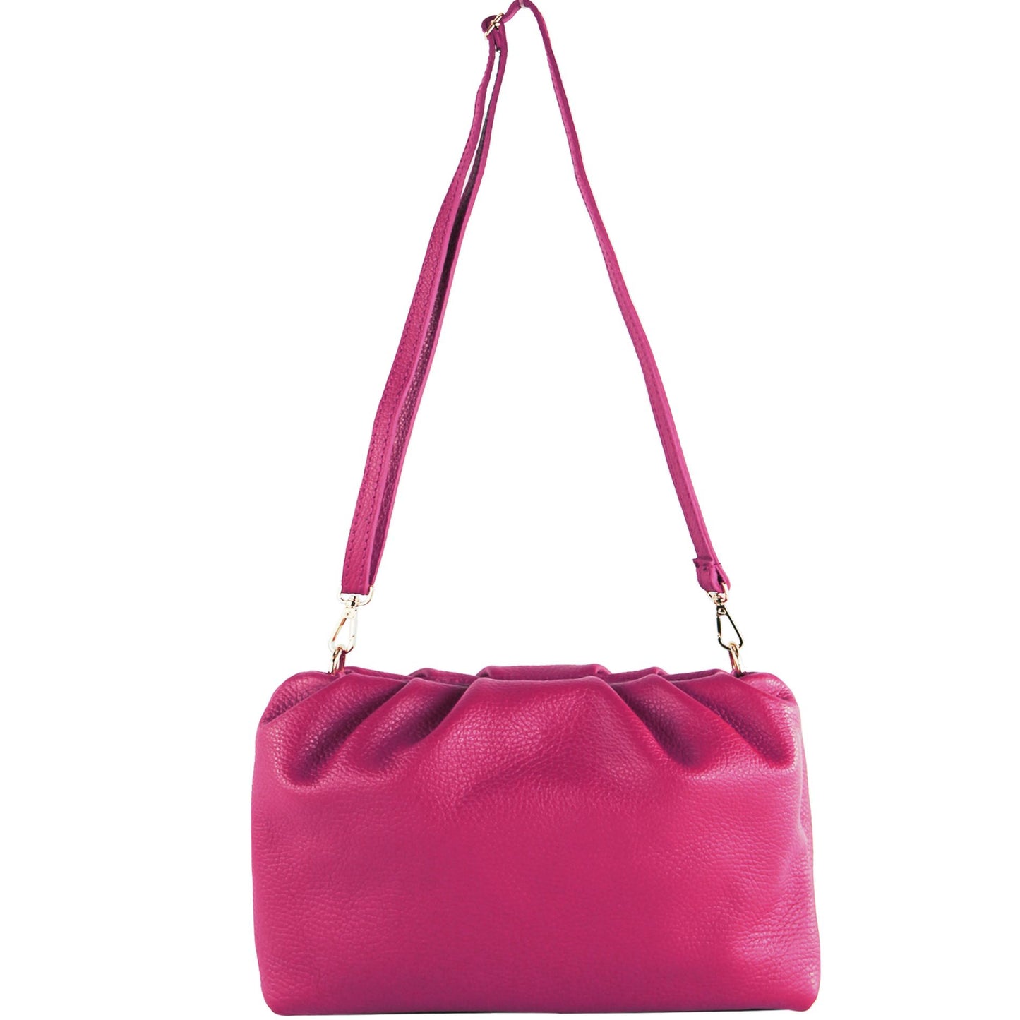 modamoda de - T254 - ital. Damen Henkeltasche Klein aus Leder