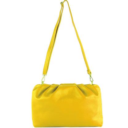 modamoda de - T254 - ital. Damen Henkeltasche Klein aus Leder